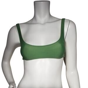 J Crew Womens Heritage Scoop Neck Bikini Top Size XS Green Back Hook Stretch